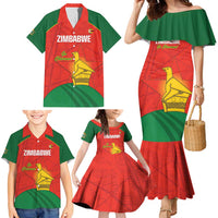 Custom Zimbabwe Cricket Family Matching Mermaid Dress and Hawaiian Shirt Go Chevrons 2003 Color Version - Wonder Print Shop