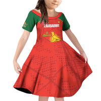 Custom Zimbabwe Cricket Family Matching Off Shoulder Short Dress and Hawaiian Shirt Go Chevrons 2003 Color Version - Wonder Print Shop