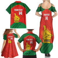 Custom Zimbabwe Cricket Family Matching Summer Maxi Dress and Hawaiian Shirt Go Chevrons 2003 Color Version - Wonder Print Shop