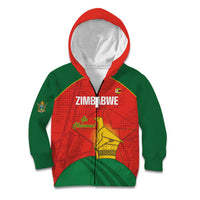 Custom Zimbabwe Cricket Kid Hoodie Go Chevrons 2003 Color Version - Wonder Print Shop