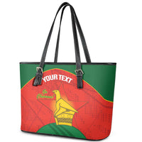Custom Zimbabwe Cricket Leather Tote Bag Go Chevrons 2003 Color Version - Wonder Print Shop