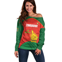 Custom Zimbabwe Cricket Off Shoulder Sweater Go Chevrons 2003 Color Version - Wonder Print Shop