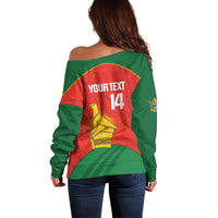 Custom Zimbabwe Cricket Off Shoulder Sweater Go Chevrons 2003 Color Version - Wonder Print Shop