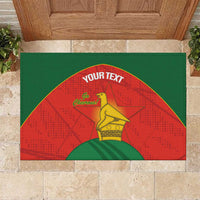 Custom Zimbabwe Cricket Rubber Doormat Go Chevrons 2003 Color Version - Wonder Print Shop