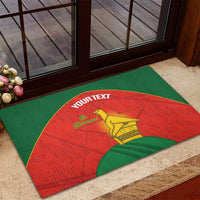 Custom Zimbabwe Cricket Rubber Doormat Go Chevrons 2003 Color Version - Wonder Print Shop