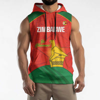 Custom Zimbabwe Cricket Sleeveless Hoodie Go Chevrons 2003 Color Version - Wonder Print Shop