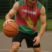 Custom Zimbabwe Cricket Sleeveless Hoodie Go Chevrons 2003 Color Version - Wonder Print Shop