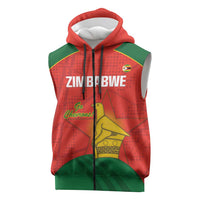 Custom Zimbabwe Cricket Sleeveless Zip Hoodie Go Chevrons 2003 Color Version - Wonder Print Shop