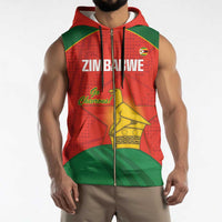 Custom Zimbabwe Cricket Sleeveless Zip Hoodie Go Chevrons 2003 Color Version - Wonder Print Shop