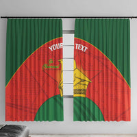 Custom Zimbabwe Cricket Window Curtain Go Chevrons 2003 Color Version - Wonder Print Shop