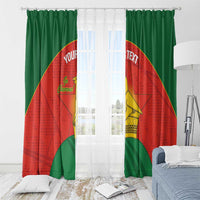Custom Zimbabwe Cricket Window Curtain Go Chevrons 2003 Color Version - Wonder Print Shop