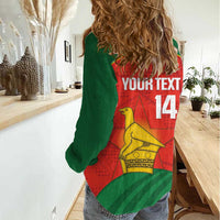 Custom Zimbabwe Cricket Women Casual Shirt Go Chevrons 2003 Color Version - Wonder Print Shop