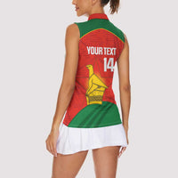 Custom Zimbabwe Cricket Women Sleeveless Polo Shirt Go Chevrons 2003 Color Version - Wonder Print Shop
