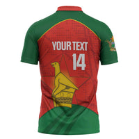 Custom Zimbabwe Cricket Zipper Polo Shirt Go Chevrons 2003 Color Version - Wonder Print Shop