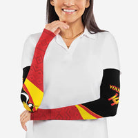 Custom Uganda Cricket Arm Sleeves Go Cranes African Pattern - Wonder Print Shop