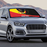 Custom Uganda Cricket Auto Sun Shade Go Cranes African Pattern - Wonder Print Shop