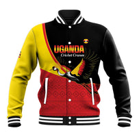 Custom Uganda Cricket Baseball Jacket Go Cranes African Pattern - Wonder Print Shop