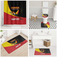 Custom Uganda Cricket Bathroom Set Go Cranes African Pattern - Wonder Print Shop