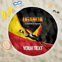 Custom Uganda Cricket Beach Blanket Go Cranes African Pattern - Wonder Print Shop