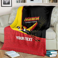 Custom Uganda Cricket Blanket Go Cranes African Pattern - Wonder Print Shop