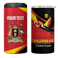 Custom Uganda Cricket 4 in 1 Can Cooler Tumbler Go Cranes African Pattern - Wonder Print Shop