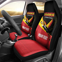 Custom Uganda Cricket Car Seat Cover Go Cranes African Pattern - Wonder Print Shop