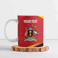Custom Uganda Cricket Ceramic Mug Go Cranes African Pattern - Wonder Print Shop