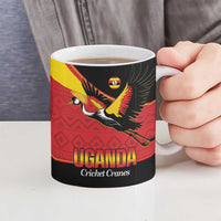 Custom Uganda Cricket Ceramic Mug Go Cranes African Pattern - Wonder Print Shop