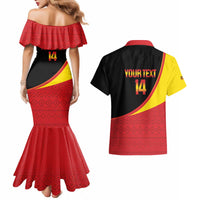 Custom Uganda Cricket Couples Matching Mermaid Dress and Hawaiian Shirt Go Cranes African Pattern - Wonder Print Shop