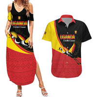 Custom Uganda Cricket Couples Matching Summer Maxi Dress and Hawaiian Shirt Go Cranes African Pattern - Wonder Print Shop