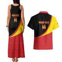 Custom Uganda Cricket Couples Matching Tank Maxi Dress and Hawaiian Shirt Go Cranes African Pattern - Wonder Print Shop