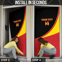 Custom Uganda Cricket Door Cover Go Cranes African Pattern - Wonder Print Shop