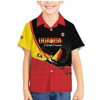 Custom Uganda Cricket Family Matching Mermaid Dress and Hawaiian Shirt Go Cranes African Pattern - Wonder Print Shop
