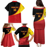 Custom Uganda Cricket Family Matching Puletasi and Hawaiian Shirt Go Cranes African Pattern - Wonder Print Shop
