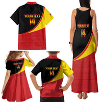 Custom Uganda Cricket Family Matching Tank Maxi Dress and Hawaiian Shirt Go Cranes African Pattern - Wonder Print Shop