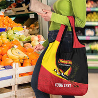 Custom Uganda Cricket Grocery Bag Go Cranes African Pattern - Wonder Print Shop