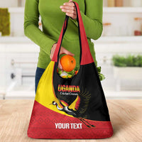 Custom Uganda Cricket Grocery Bag Go Cranes African Pattern - Wonder Print Shop