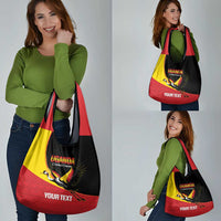 Custom Uganda Cricket Grocery Bag Go Cranes African Pattern - Wonder Print Shop