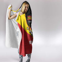 Custom Uganda Cricket Hooded Blanket Go Cranes African Pattern - Wonder Print Shop