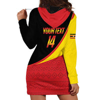 Custom Uganda Cricket Hoodie Dress Go Cranes African Pattern - Wonder Print Shop