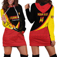 Custom Uganda Cricket Hoodie Dress Go Cranes African Pattern - Wonder Print Shop