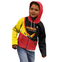 Custom Uganda Cricket Kid Hoodie Go Cranes African Pattern - Wonder Print Shop