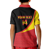 Custom Uganda Cricket Kid Polo Shirt Go Cranes African Pattern - Wonder Print Shop