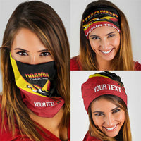 Custom Uganda Cricket Neck Gaiter Go Cranes African Pattern - Wonder Print Shop