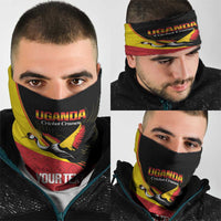 Custom Uganda Cricket Neck Gaiter Go Cranes African Pattern - Wonder Print Shop