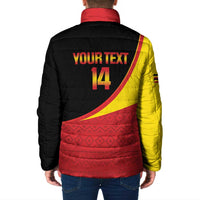 Custom Uganda Cricket Padded Jacket Go Cranes African Pattern - Wonder Print Shop