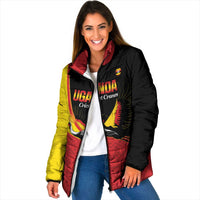Custom Uganda Cricket Padded Jacket Go Cranes African Pattern - Wonder Print Shop