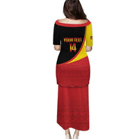 Custom Uganda Cricket Puletasi Go Cranes African Pattern - Wonder Print Shop