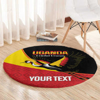 Custom Uganda Cricket Round Carpet Go Cranes African Pattern - Wonder Print Shop