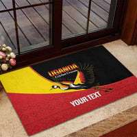 Custom Uganda Cricket Rubber Doormat Go Cranes African Pattern - Wonder Print Shop